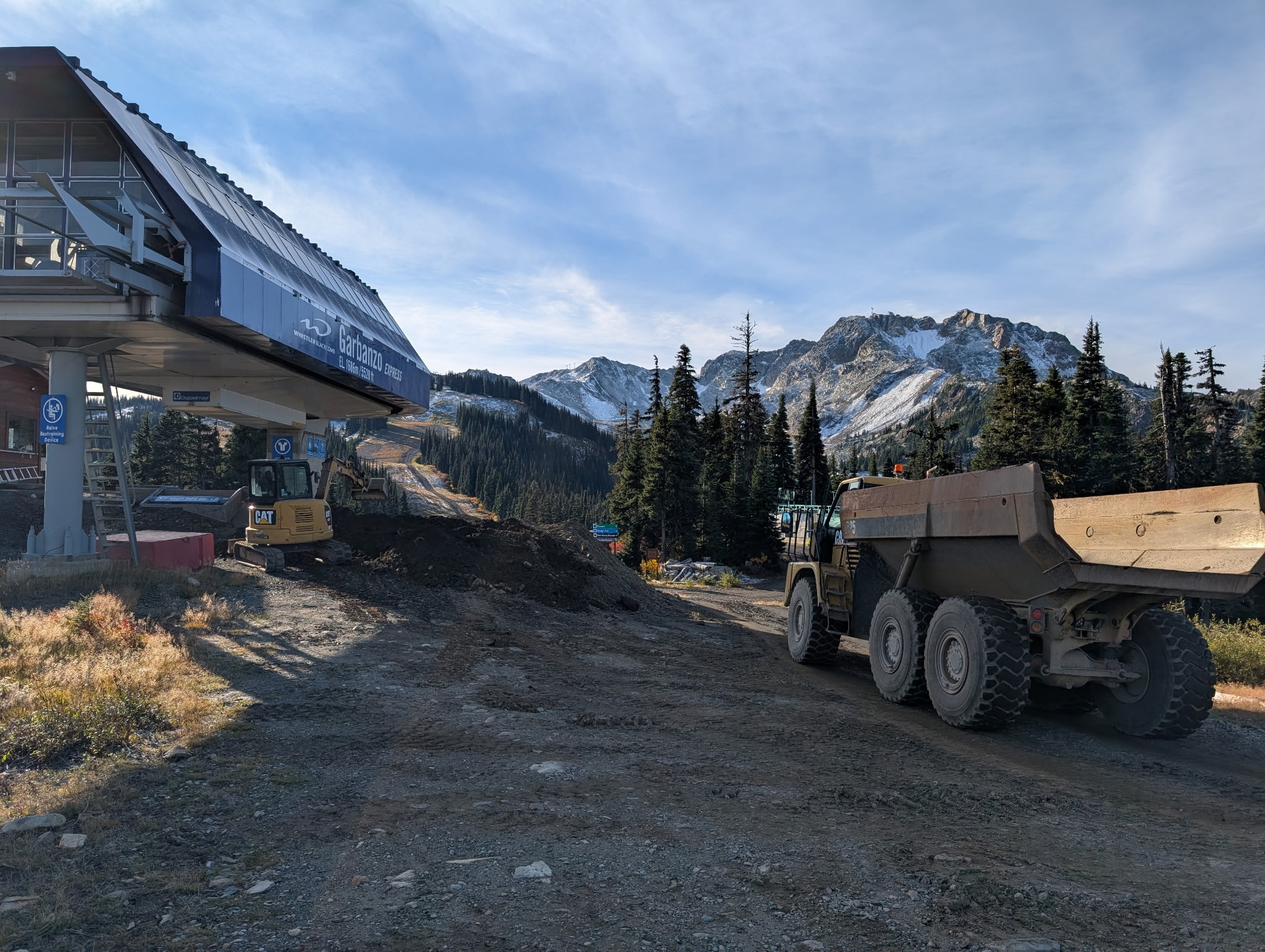 Garbanzo Express lift construction civil works Whistler Blackcomb