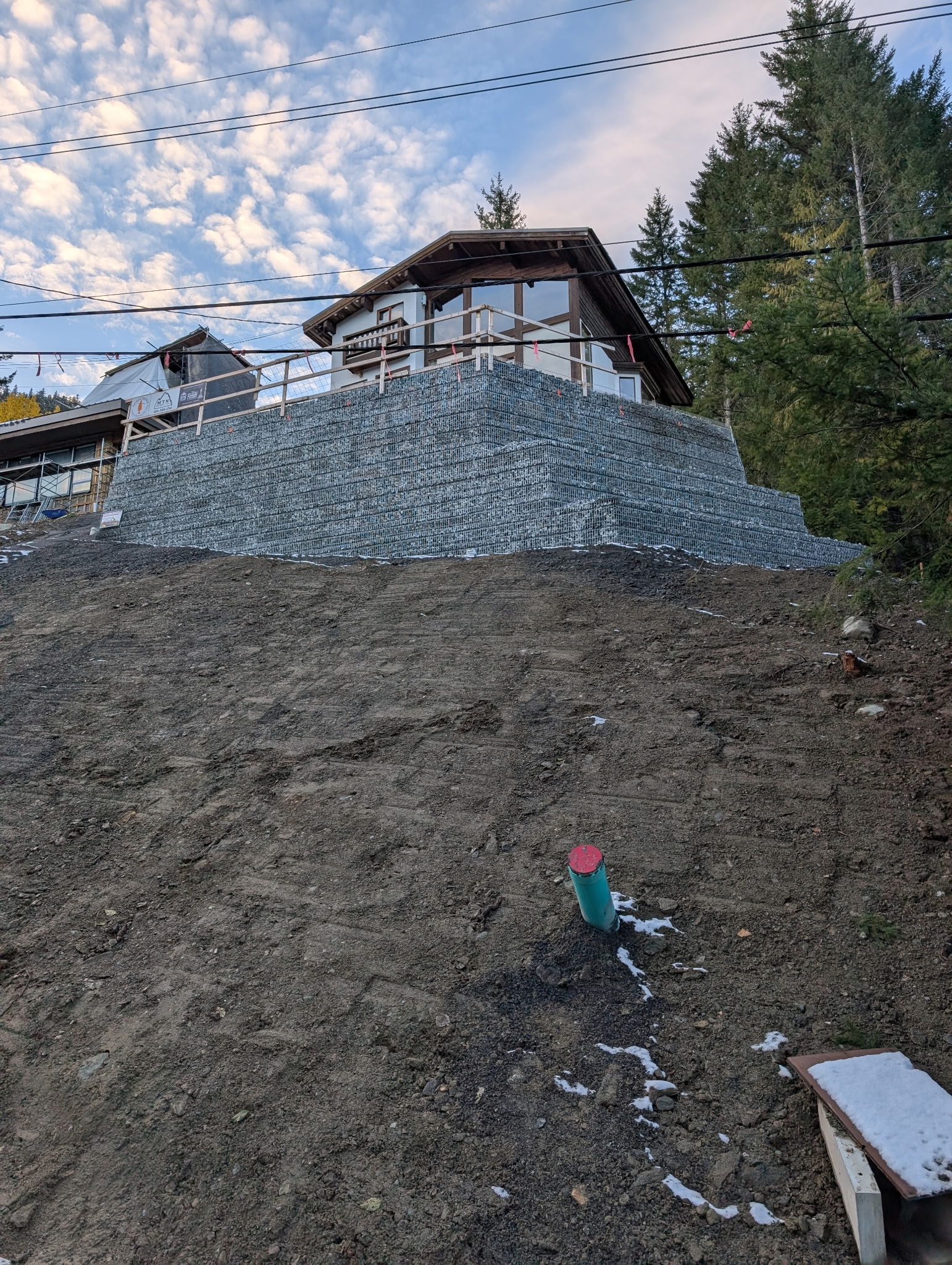 Gabion retaining wall residential slope Whistler